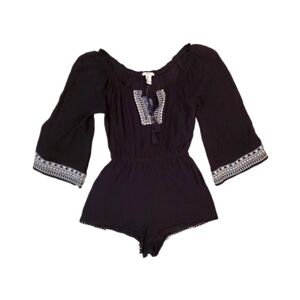 Forever 21 Women's Black Bohemian Romper‎ Shorts Jumpsuit Medium
